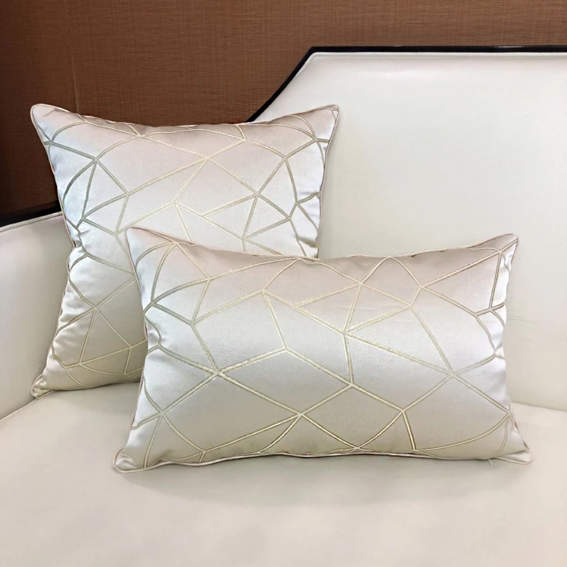 Geometric Shimmer Cushion - Jasmine and Jade Interiors