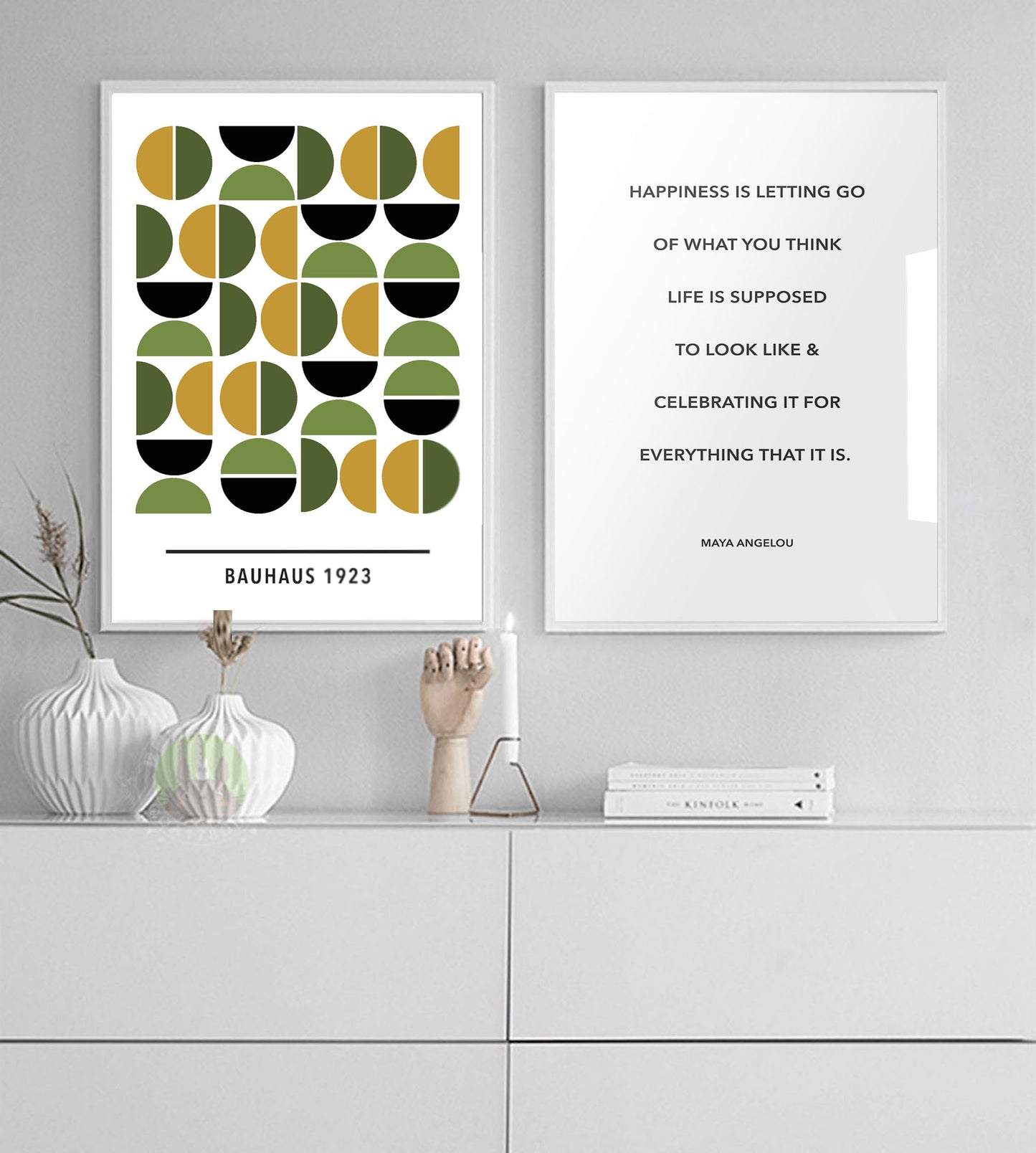 Green/Yellow Bauhaus Art Print - Jasmine and Jade Interiors