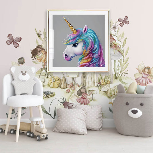 Rainbow Unicorn konsttryck