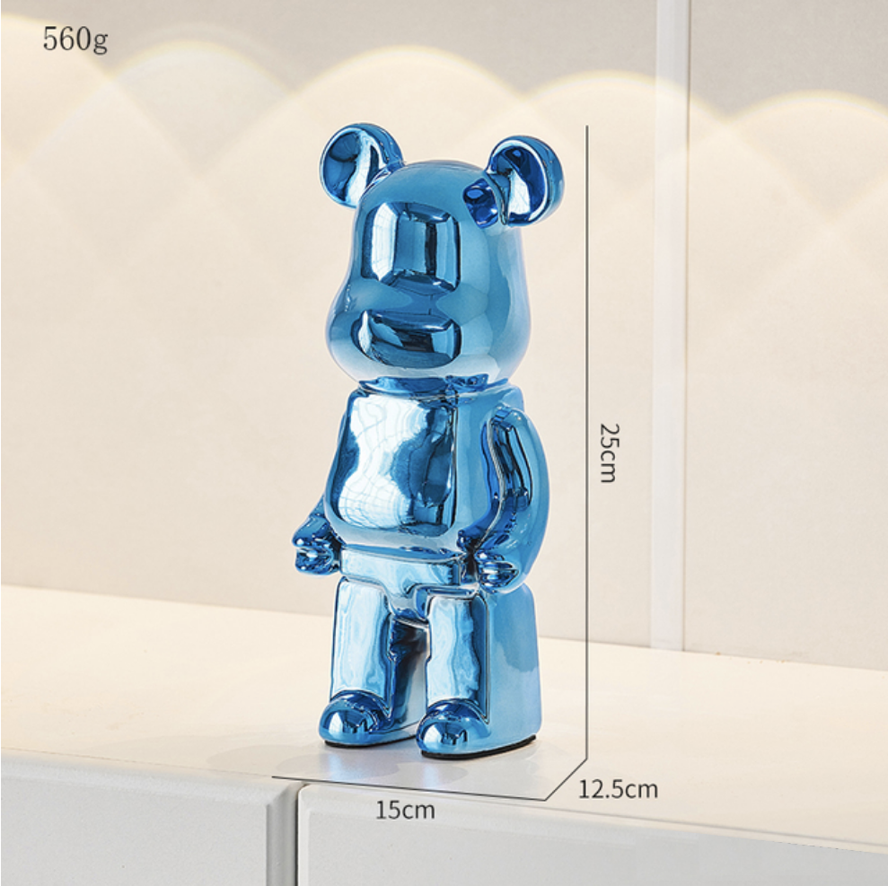 Bearbricks metallic kids ornament, teddy bear. Available in Silver and gold. More colours