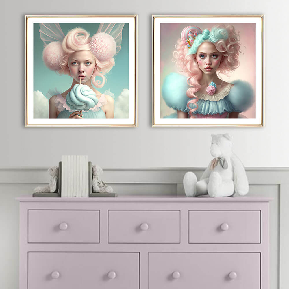 Изкуствен печат на момиче с бонбони