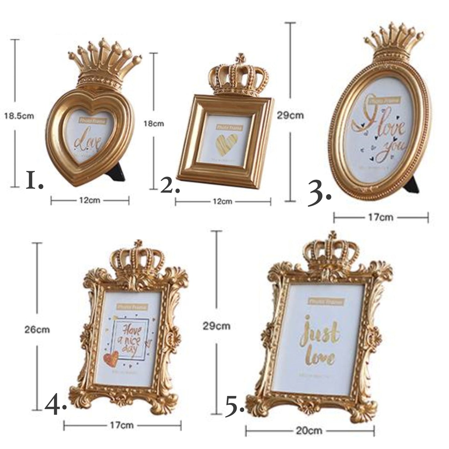 Princess Crown Gold Photo Frames - Jasmine and Jade Interiors