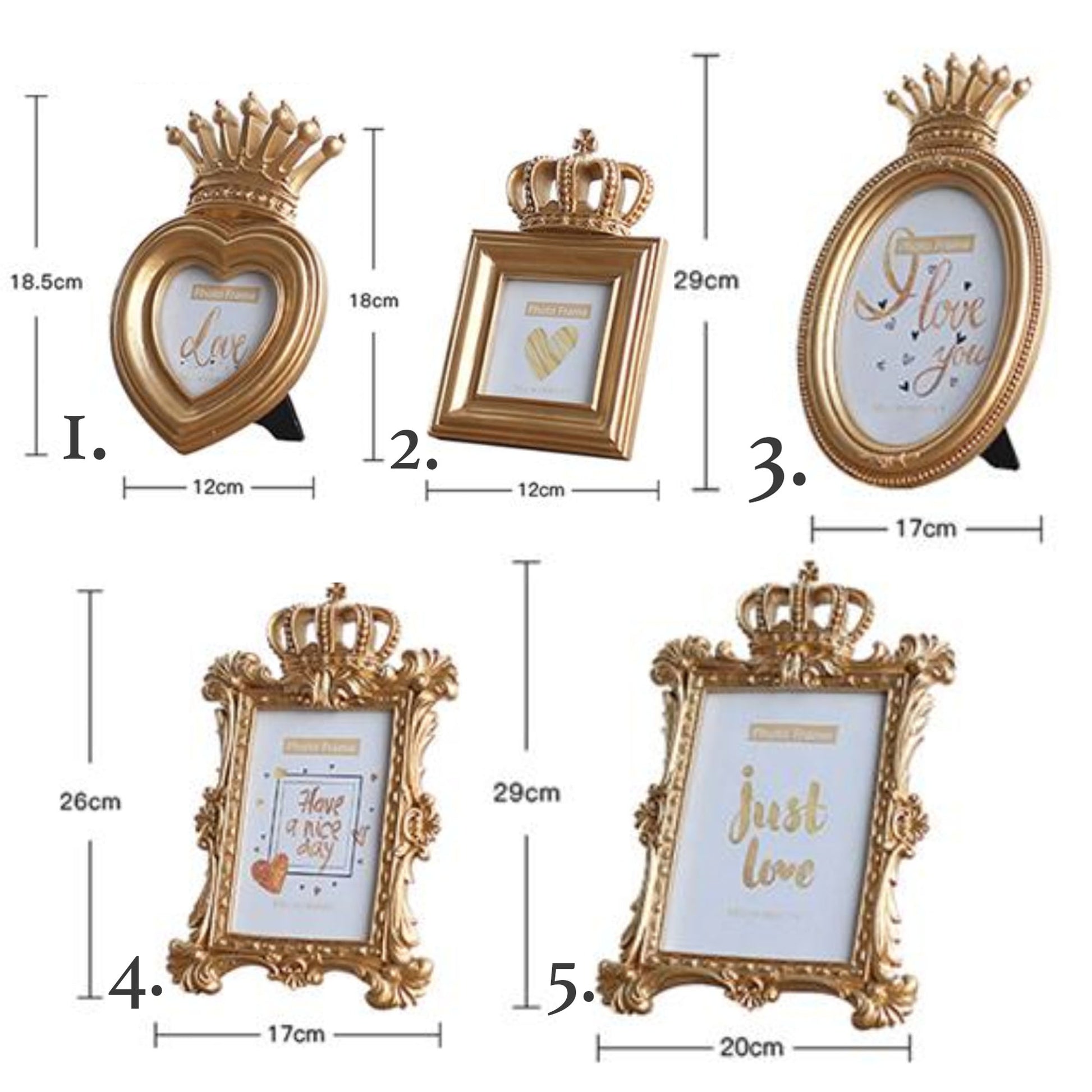 Princess Crown Gold Photo Frames - Jasmine and Jade Interiors