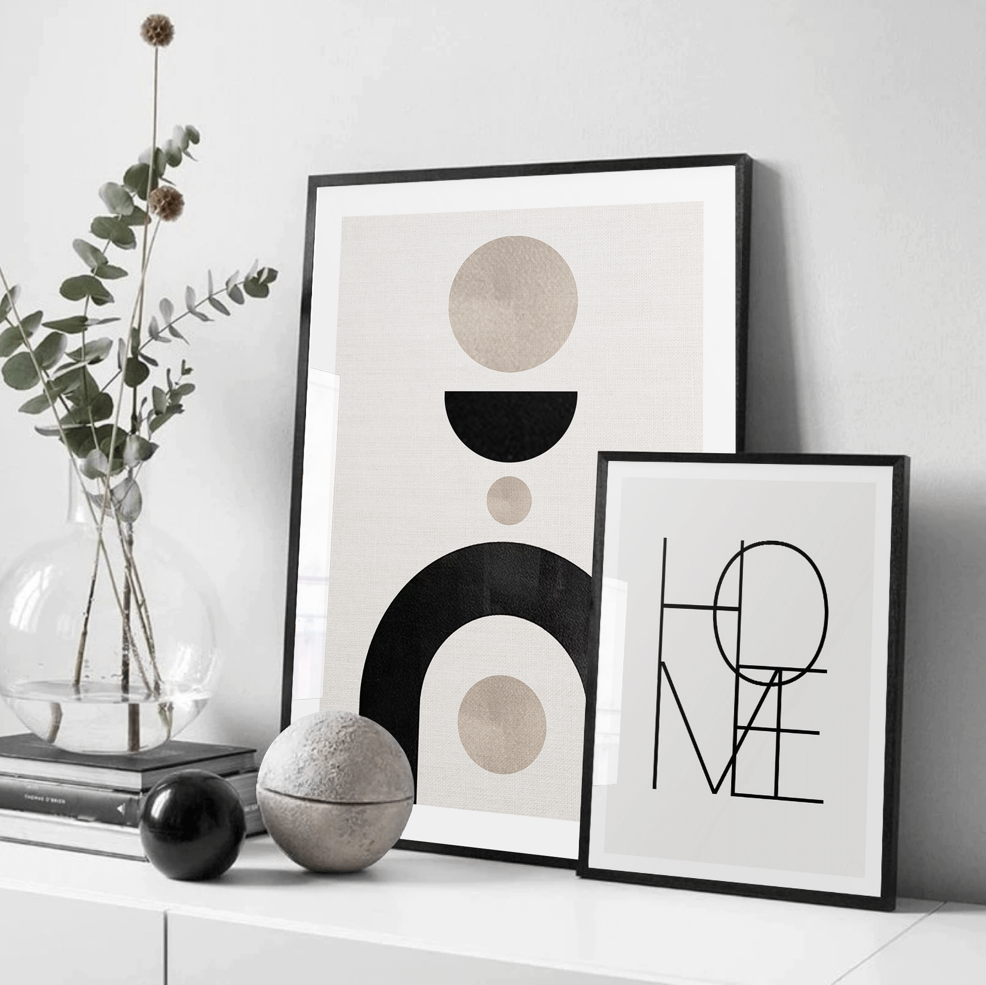 Boho abstract graphic art poster