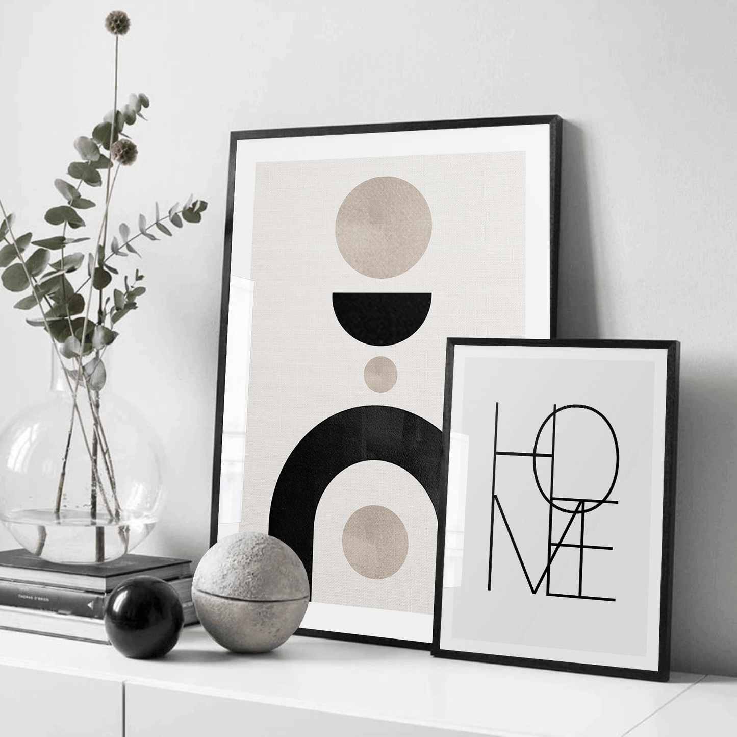 Boho abstract graphic art poster