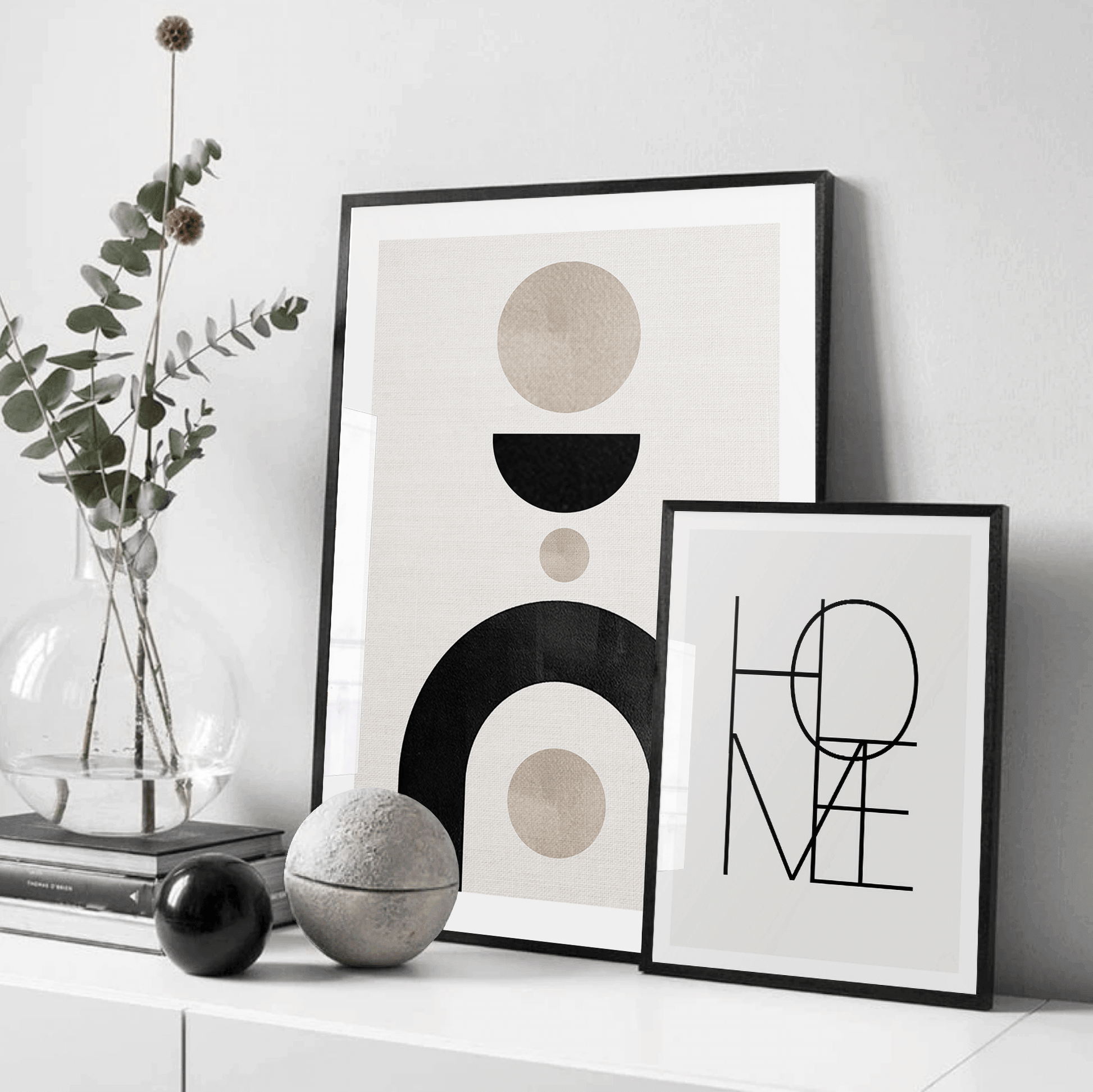 Boho abstract graphic art poster