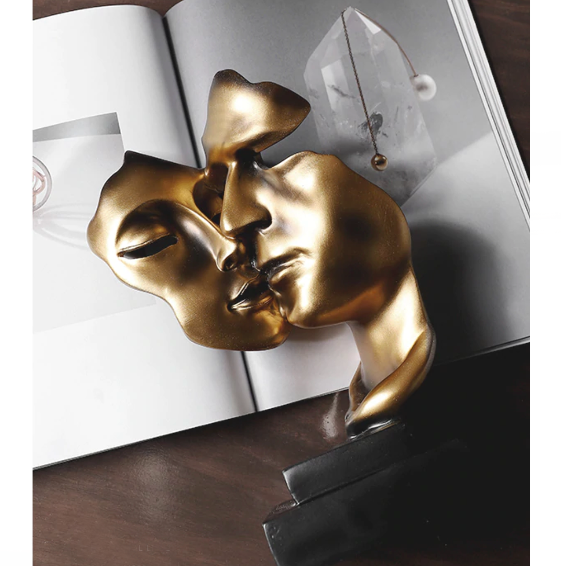 Lovers Kiss Gold Sculpture - Jasmine and Jade Interiors