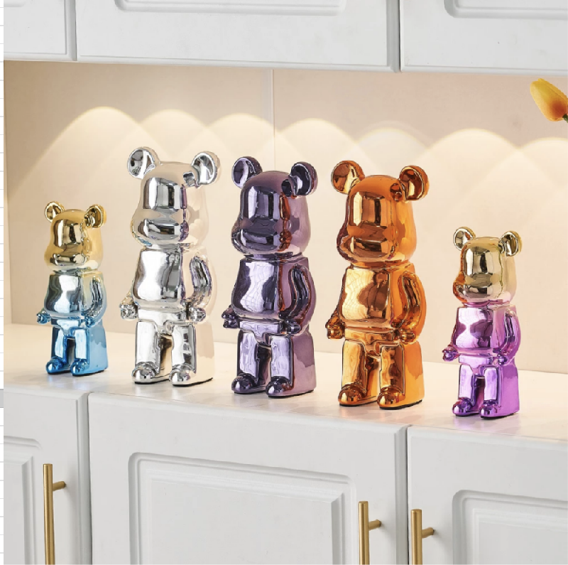 Bearbricks metallic kids ornament, teddy bear. Available in Silver and gold. More colours