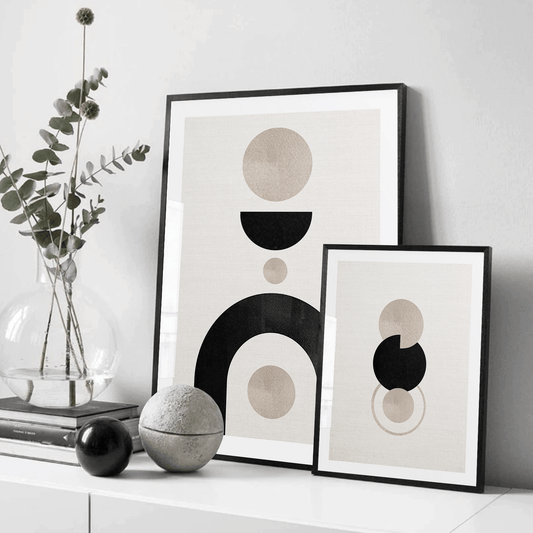 Boho abstract graphic art poster