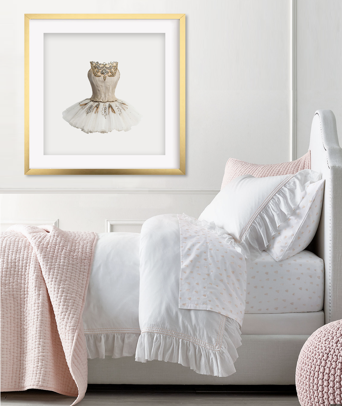 Girls pink & gold bedroom ballet art posters