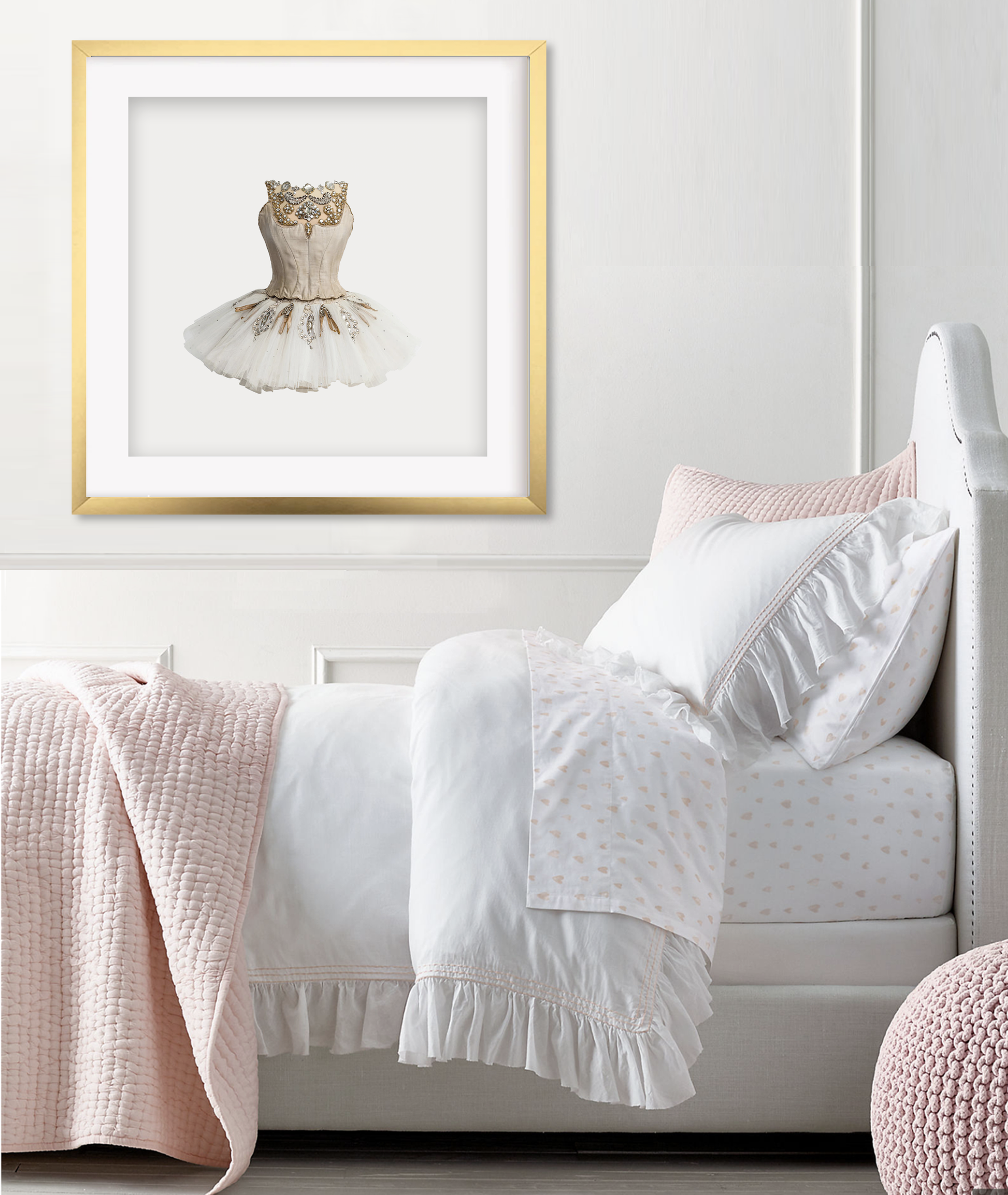 Girls pink & gold bedroom ballet art posters