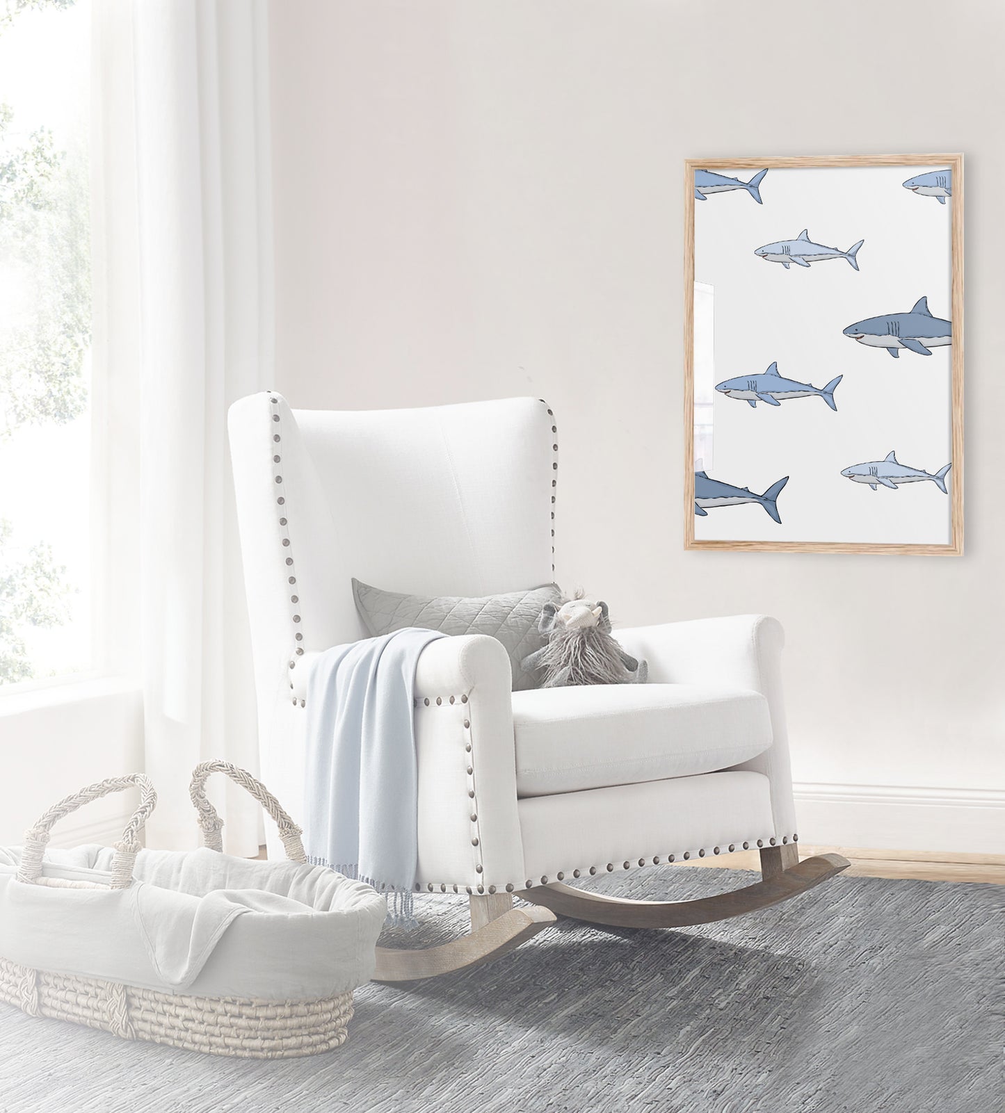 Shark Shoal Art Print - Jasmine and Jade Interiors