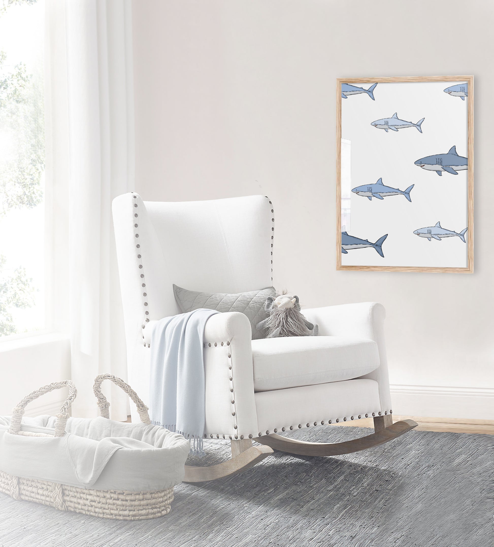 Shark Shoal Art Print - Jasmine and Jade Interiors