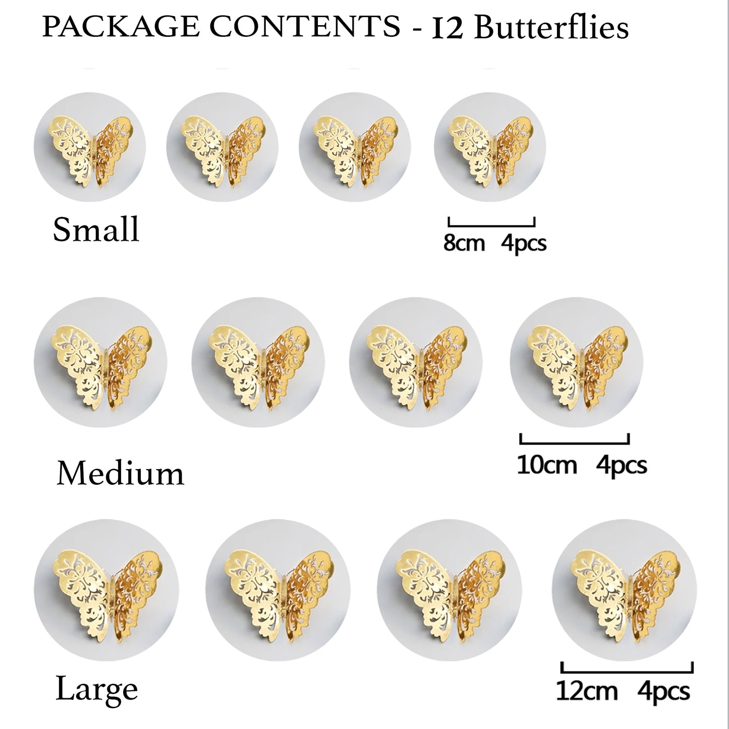 Gold metallic butterfly wall art decor