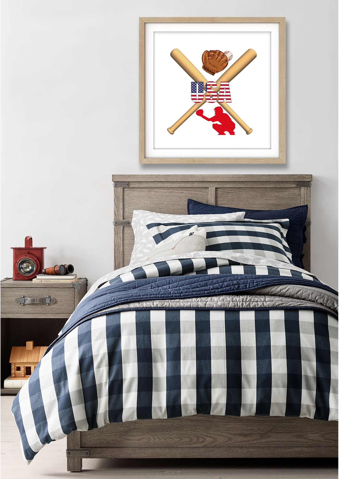 USA Baseball Art Print - Jasmine and Jade Interiors
