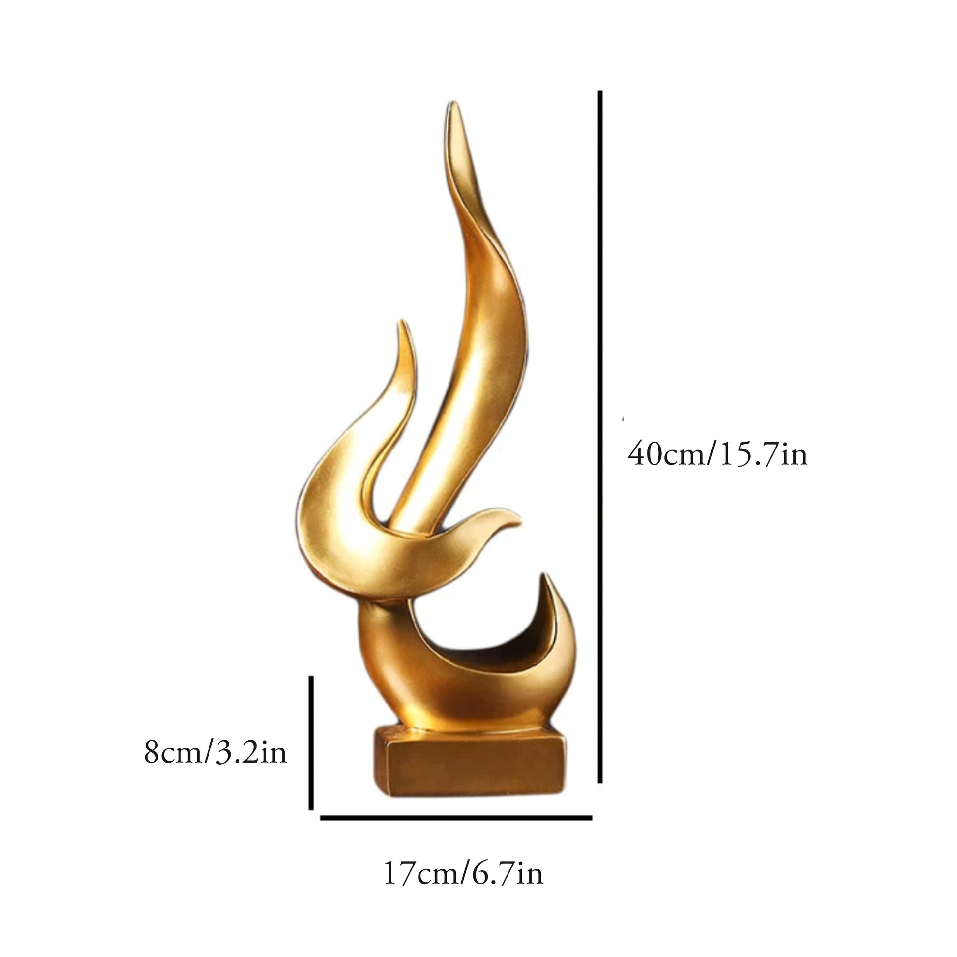 Golden Flame Sculpture - Jasmine and Jade Interiors