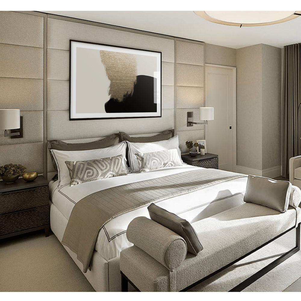 Abstract Gold , beige and black modern art print, wall art poste