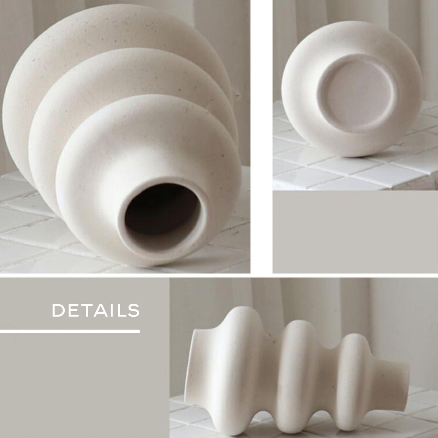 Boho beige vase. Suitable for pampas grass, dried or fresh flowers.