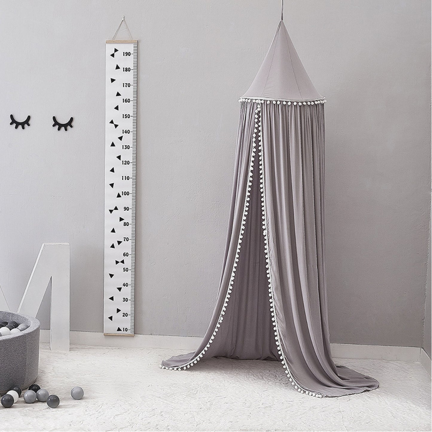 Pompom Bed Canopy - 3 Colours - Jasmine and Jade Interiors