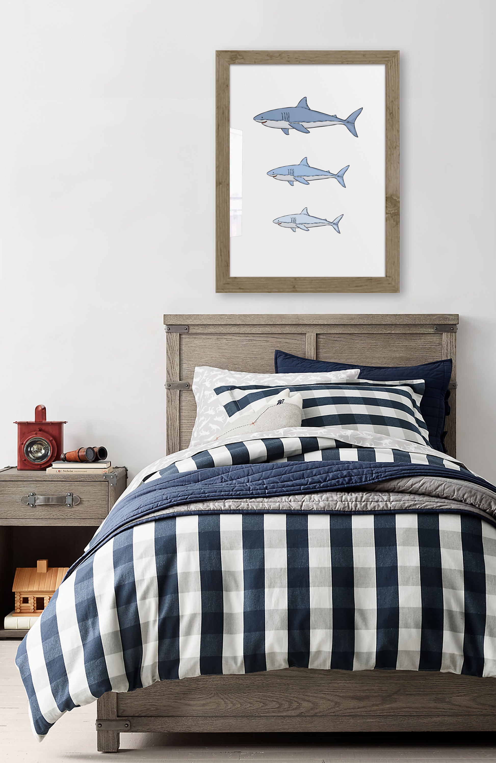 Shark Family Art Print - Jasmine and Jade Interiors