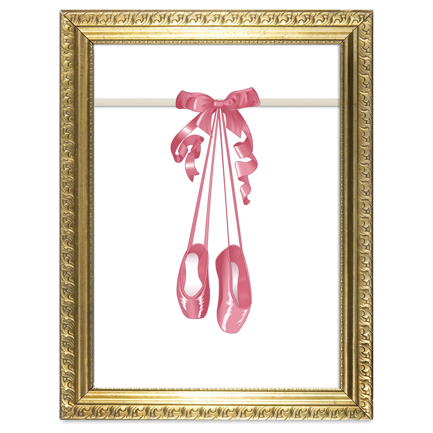 Girls pink & gold bedroom ballet art posters