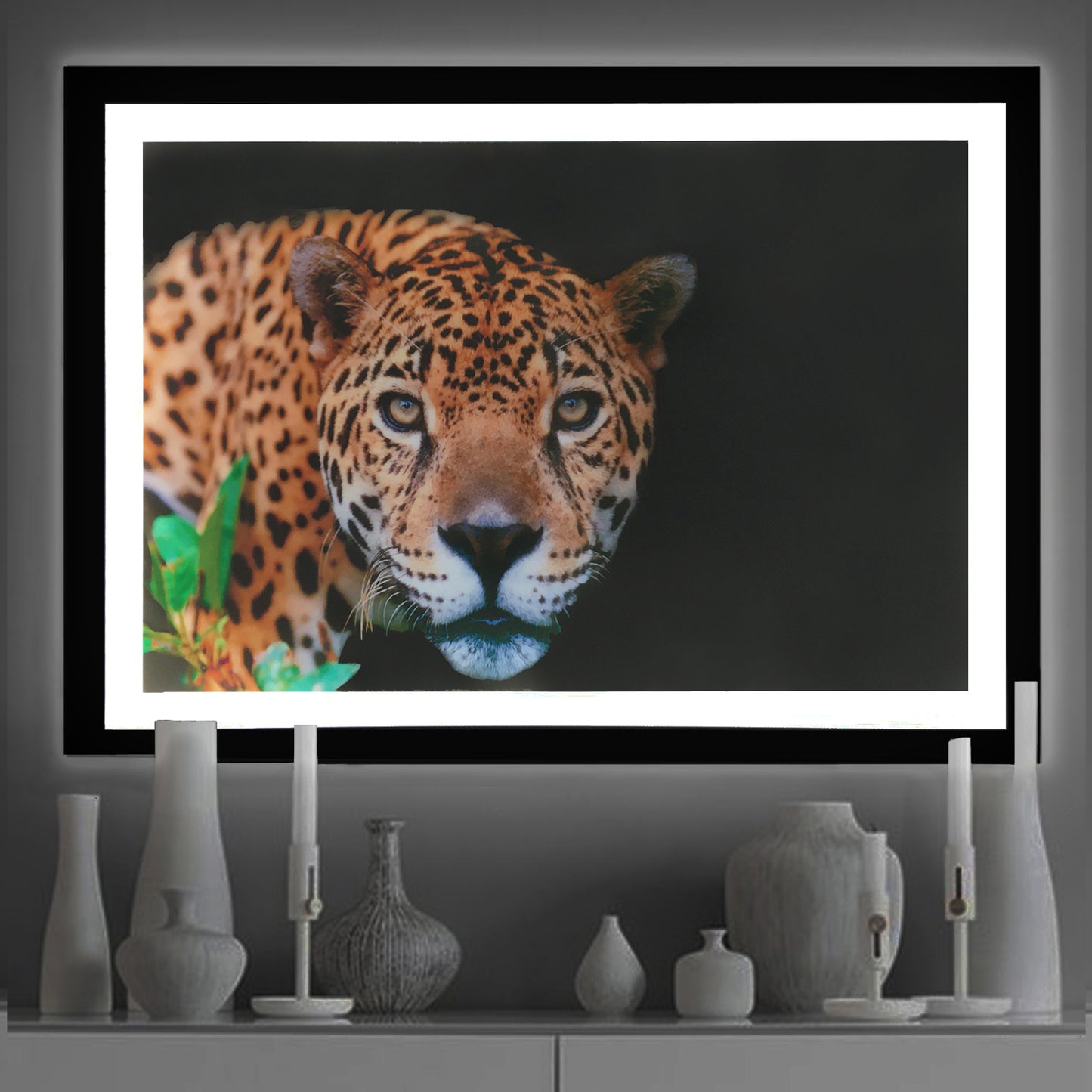 LED Backlit Leopard Framed Art Light (C)