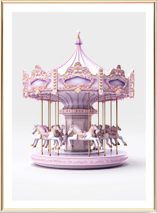 Magical French Carousel Art Print
