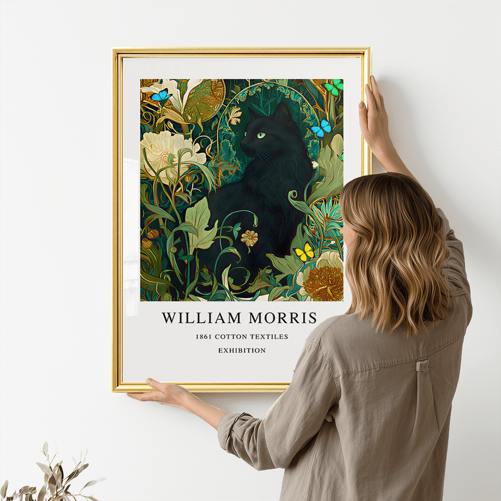 Inspirado en William Morris, Firmado - Estampado de Colibríes