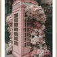 Floral London Phone Booth Art Print