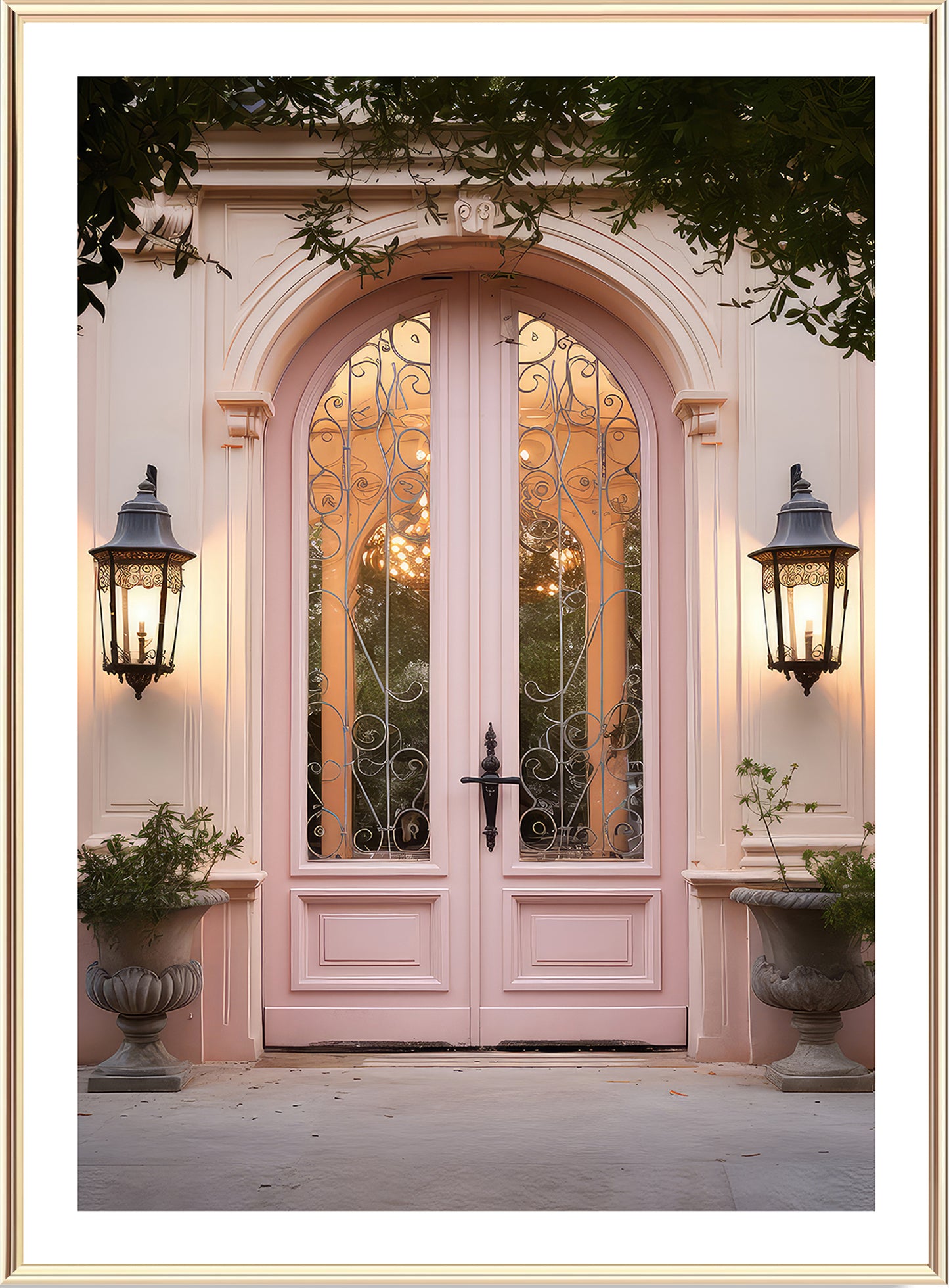 Pink Parisian Door Art Print