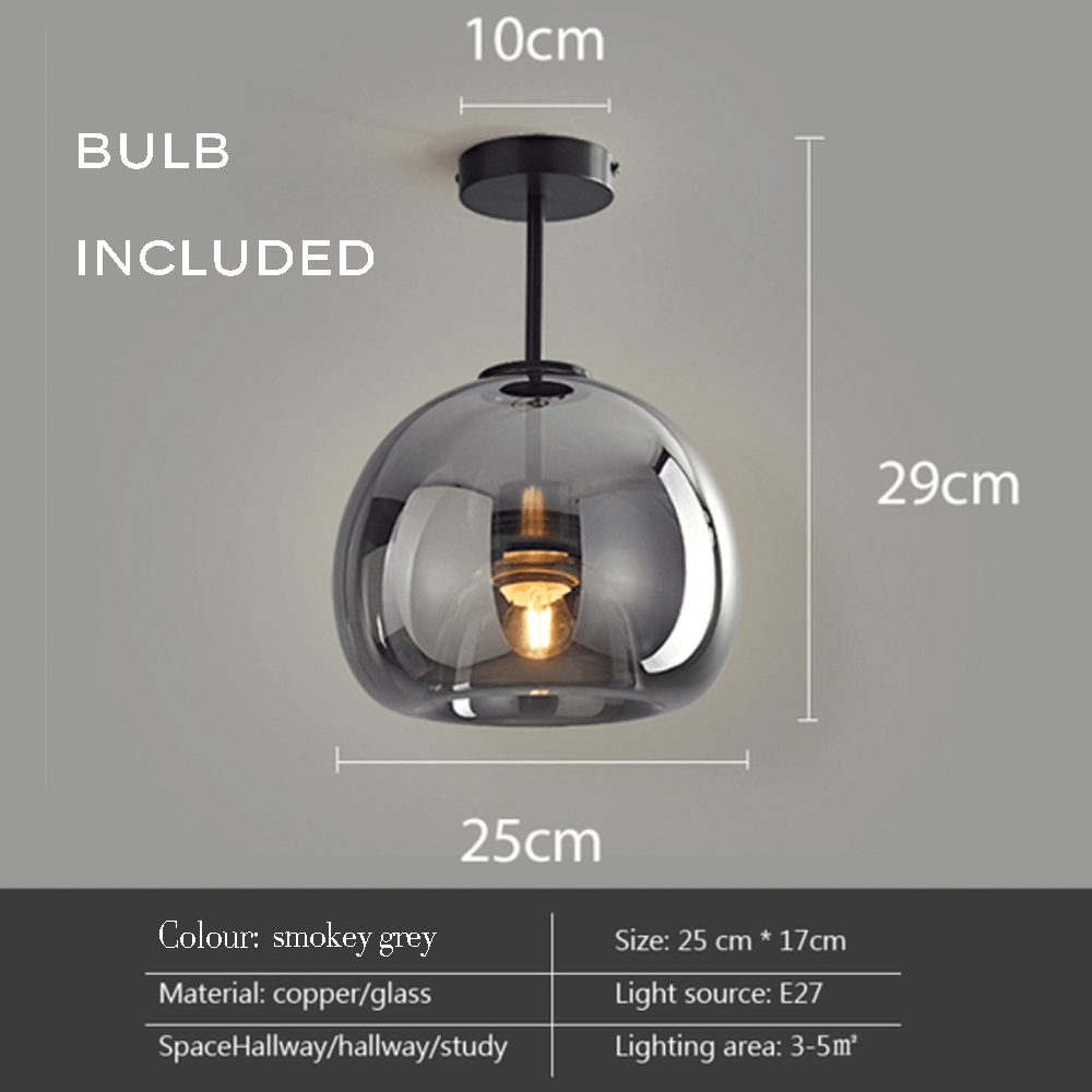 Modern smoked glass pendant light, ceiling light
