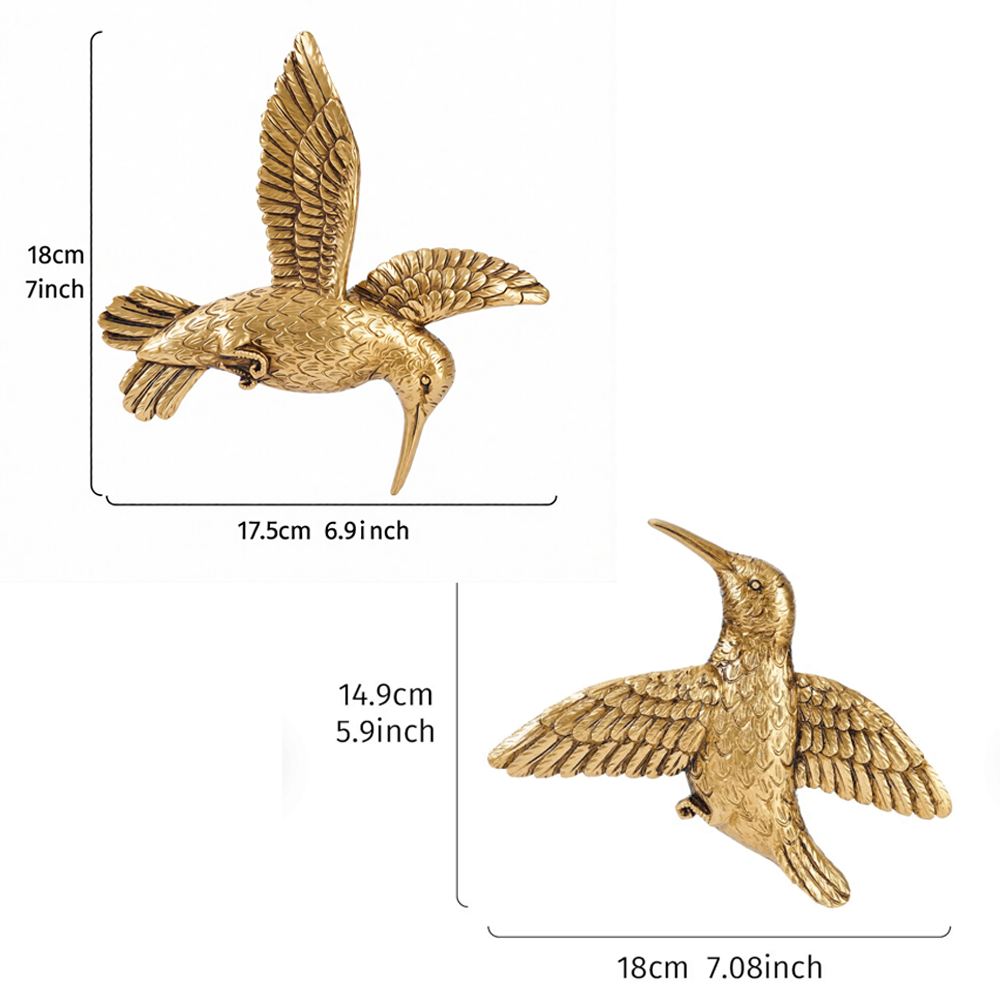 Gold Hummingbird Wall Decor Set
