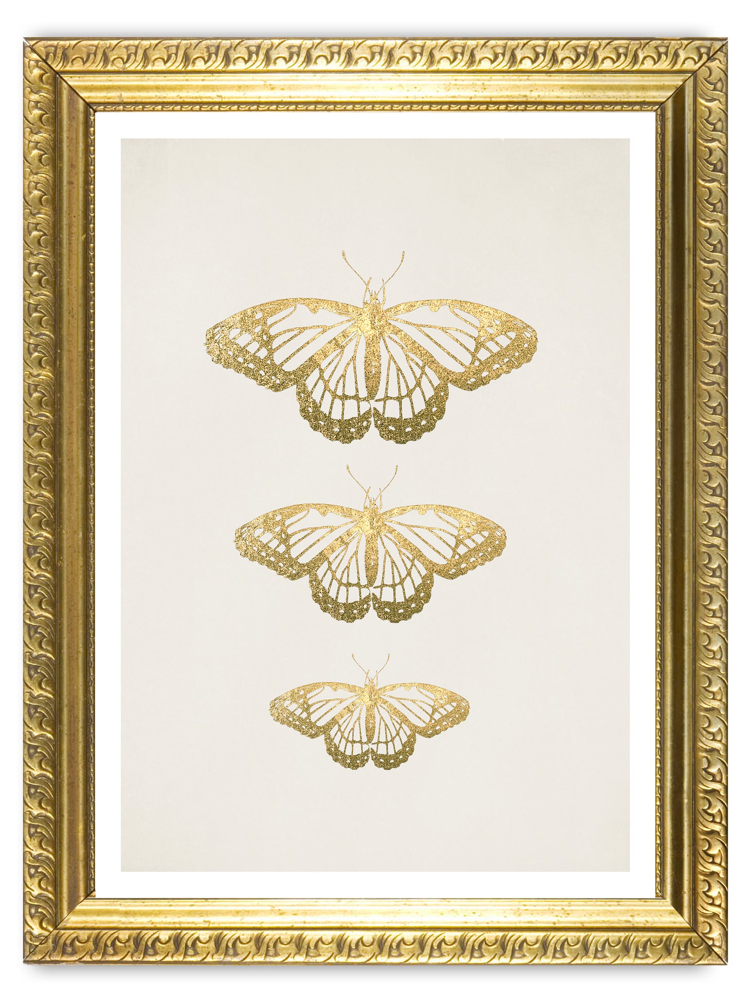 Gold Schmetterlinge Kunstdruck