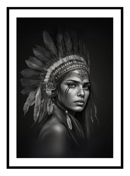 "Fierce" American Indian Art Print (Portrait)