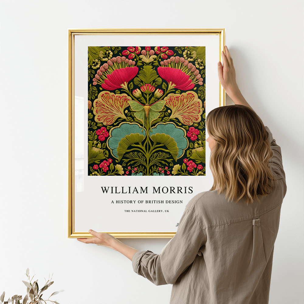 William Morris Inspired, Signed - Butterfly Flower Print