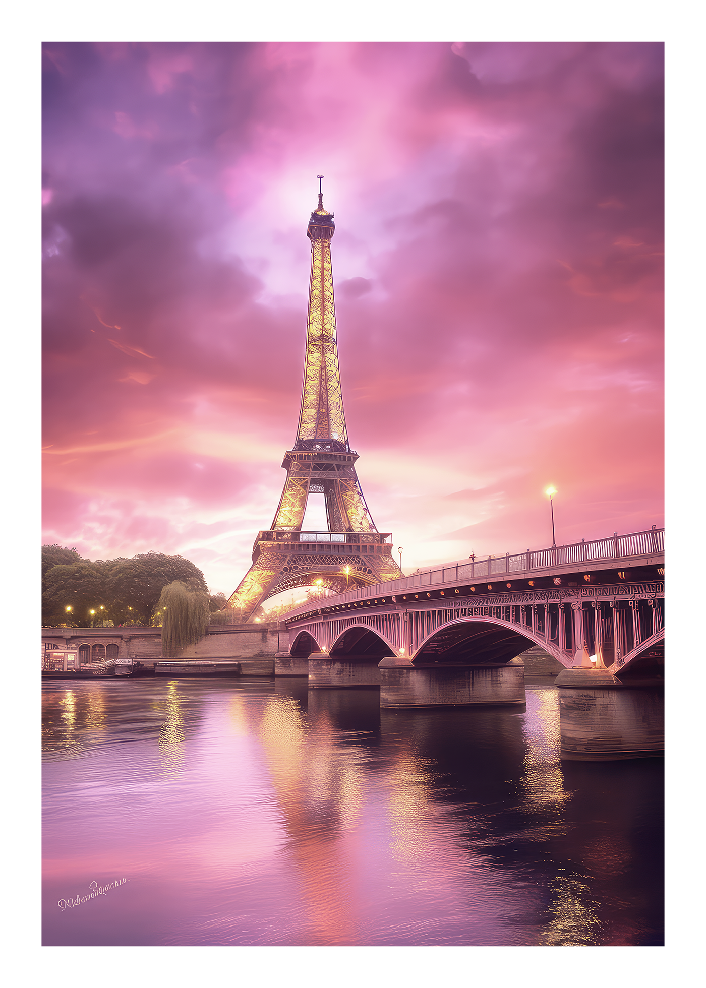 Paris by Night kunsttrykk