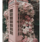 Stampa artistica floreale della cabina telefonica di Londra