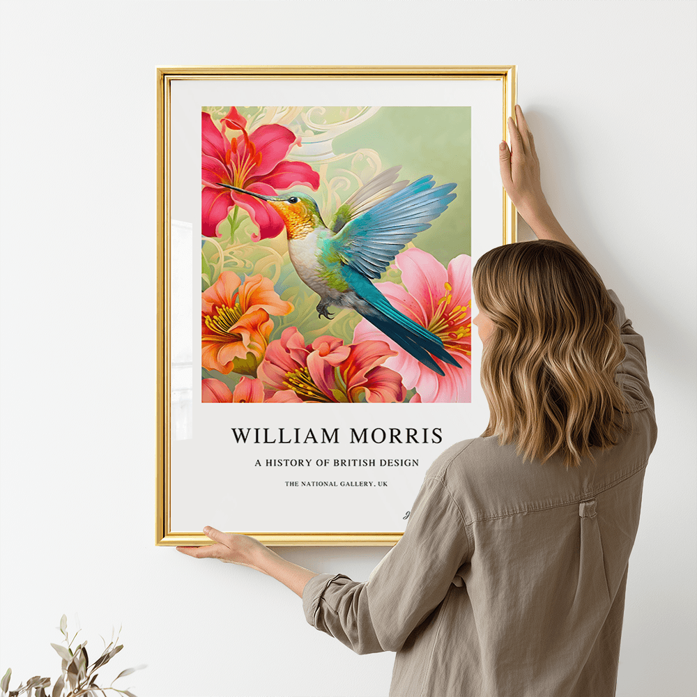 William Morris Inspired, Signed - Hummingbird Print