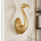 Gëllene Flamingo grousse Wandhaken-Skulptur