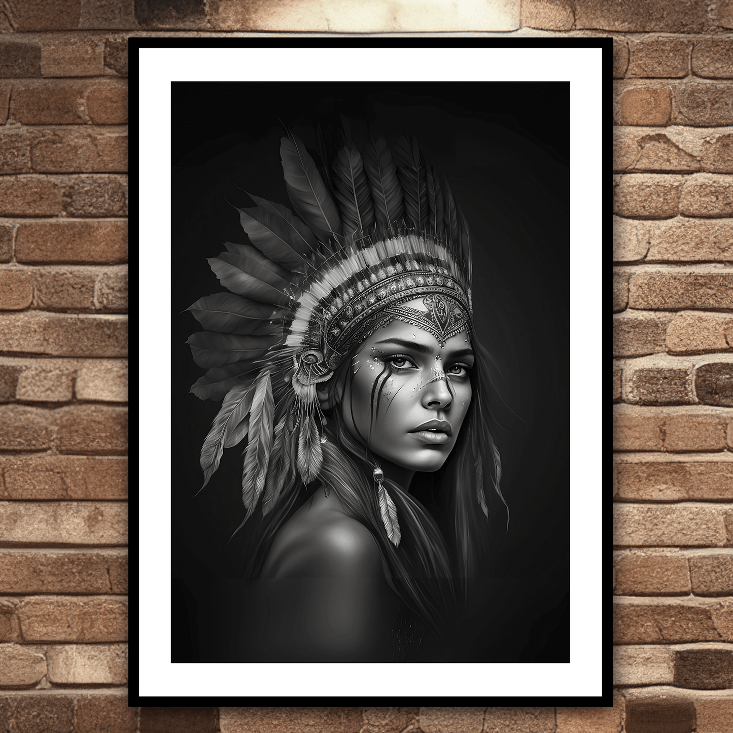 "Fierce" American Indian Art Print (Portrait)