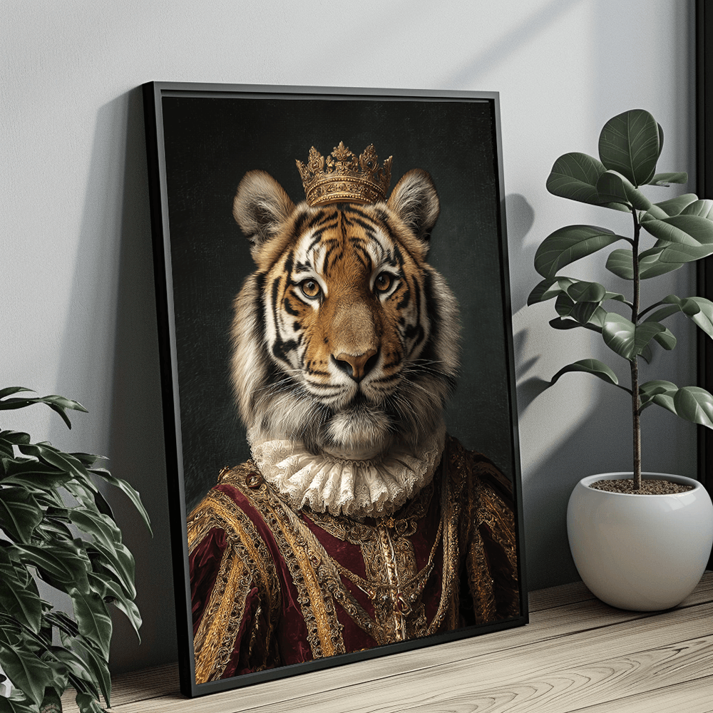 Vintage Tiger Portrait – Renaissance Art Print