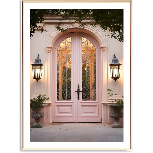 Puerta parisina rosa Lámina artística