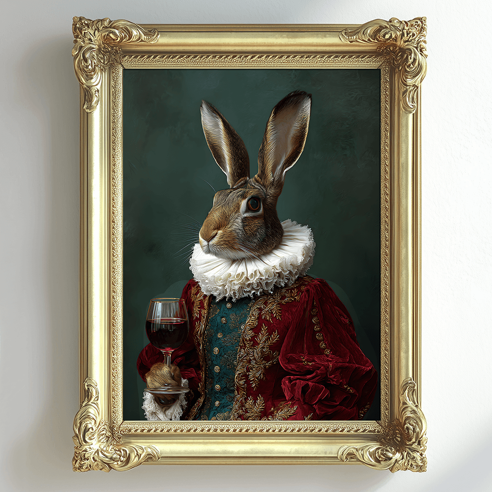 Vintage Hare Portrait – Renaissance Art Print
