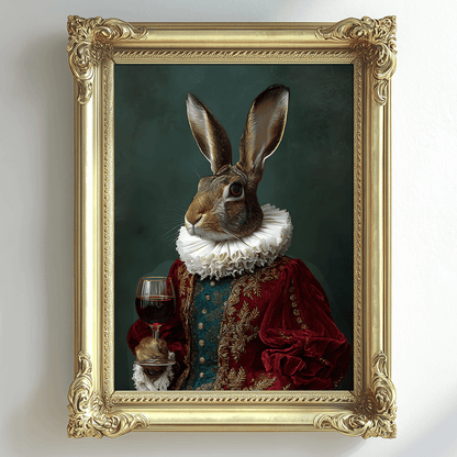 Vintage Hare Portrait – Renaissance Art Print