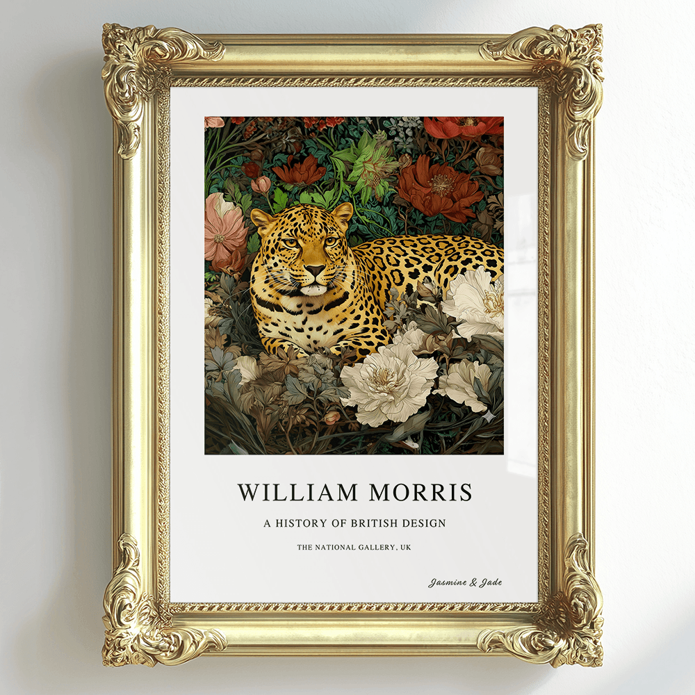 Inspirado en William Morris, Firmado - Estampado de Colibríes
