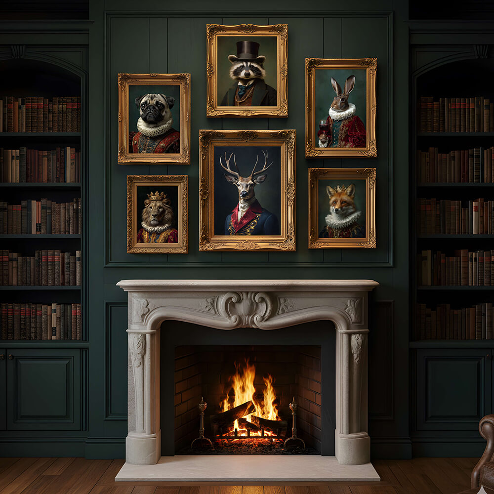 Vintage Pug Dog Portrait – Renaissance Art Print