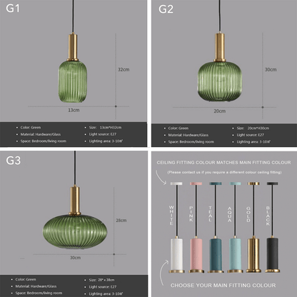 Nordic Colourful Glass Pendant Lights - 4 Colours