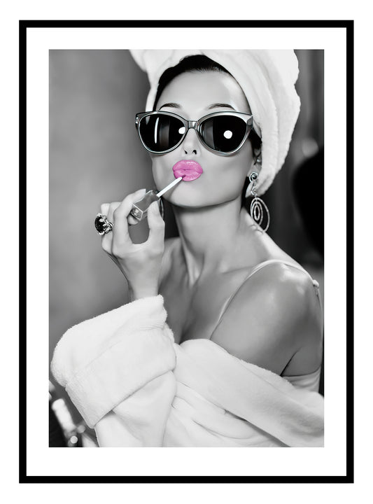 Audrey Hepburn, Pink Lipstick Art Print