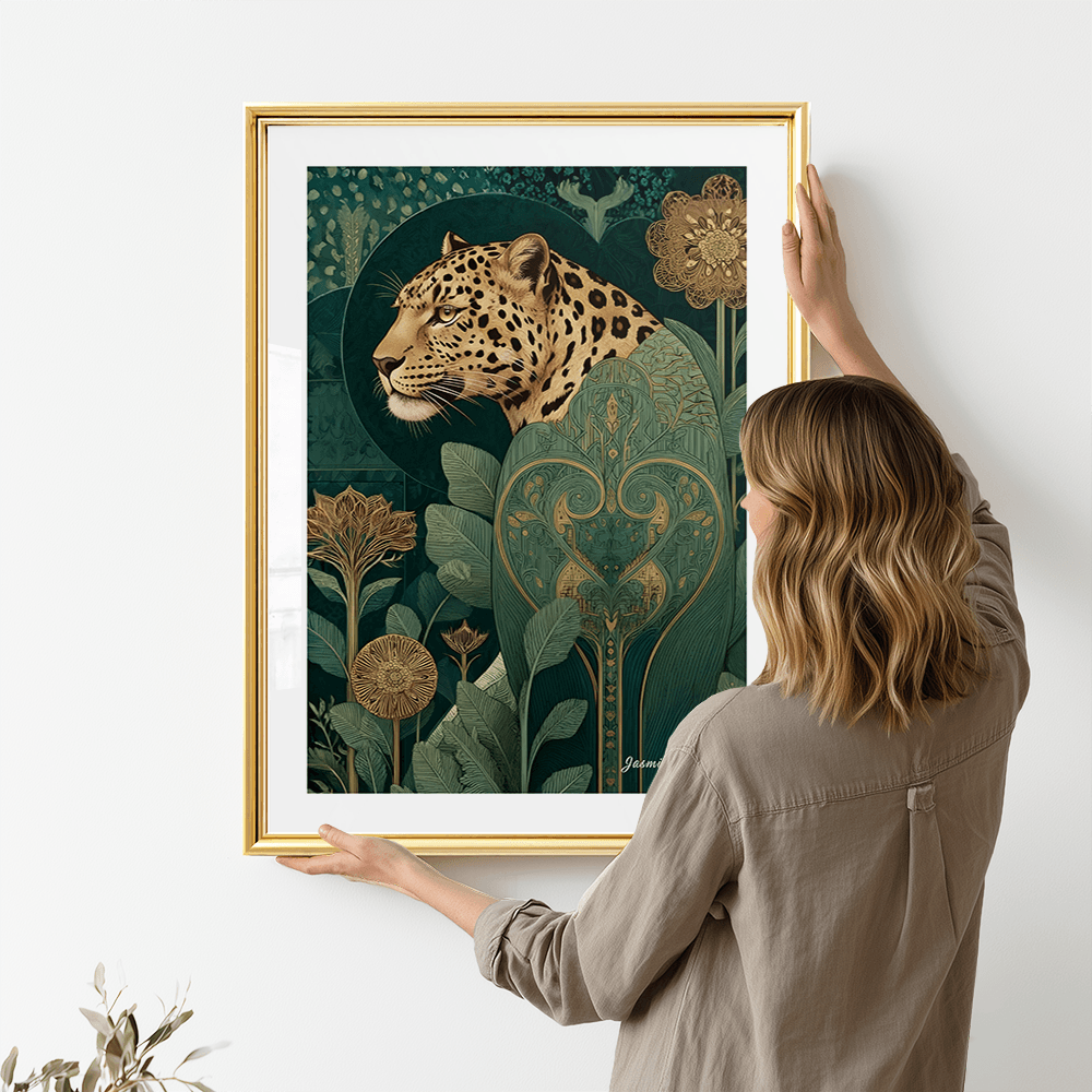 Inspirado en William Morris, Firmado - Estampado de Colibríes
