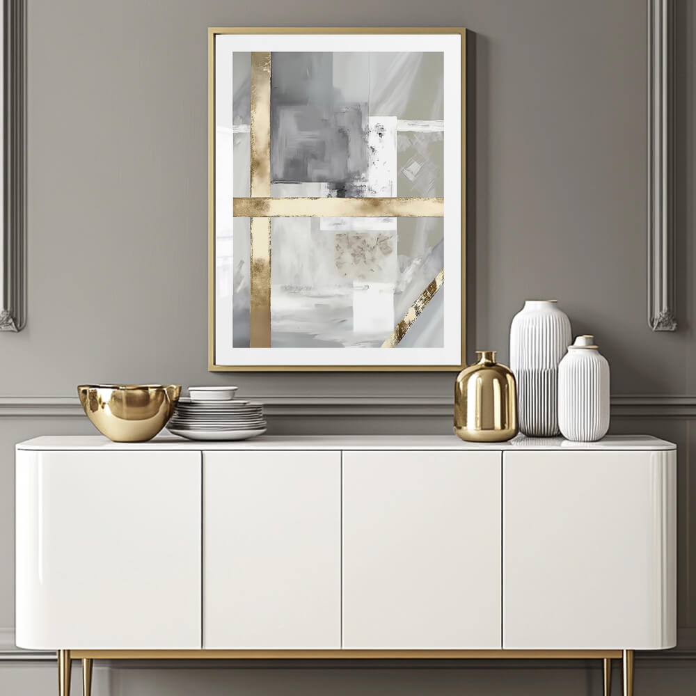 Gold Patchwork (B) Art Print